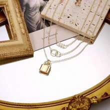 Gold Layered Necklaces For Women - 14K Gold Plated Handmade Multilayer Bar Pearls Coin Disc Moon Butterfly Medallion Adjustable Dainty Layered Choker Necklaces For Women Jewelry