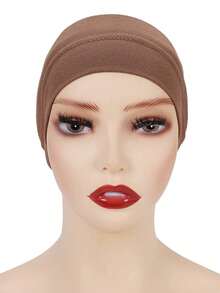 1入穆斯林女士模具頭巾內襯帽希賈布，配有套帽和面紗，可用於日常穿戴，具有防曬和內裝功效，有多種顏色可選 - 彩色 - 查看 38