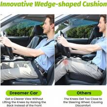 Soft Dense Memory Foam Car Seat Cushion For Driving Seat Cushion For Car Seat Driver With Wedge Design And Raised Back To Broaden Vision Provides Comfort For Lower Back And HIPS Passenger Use Too