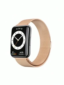 1pc Men Women Fashion Luxurious Metal Magnetic Strap Compatible With Huawei Smart Wristbands Fit 1/Fit 2/Fit 3/Fit 4 Wristband Bracelet Compatible With HuaWei Series Fit 1 2 3 4 Strap Accessories