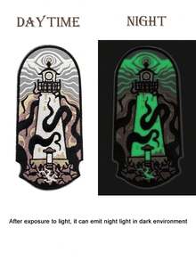 3pcs Luminous Lighthouse Embroidered Patch, Luminous Patch, Lighthouse Patch, Dark, Gothic, Punk, Alternative Back Patch, Can Be Ironed/Sewn, Suitable For Clothing, Backpacks, Hats - 彩色 - 查看 5