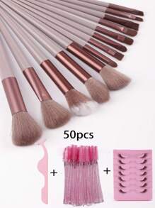 15 pièces Ensemble de pinceaux de maquillage, 13 pinceaux de maquillage et 2 éponges de maquillage, utilisation double humide et sèche, outils de maquillage essentiels, cadeau idéal pour Noël, Nouvel An, Fête des Mères, Remise des diplômes
