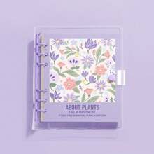 120 页透明方形笔记本，花卉图案可拆卸便携式日记本口袋便笺本，适用于学校用品，返校 - 彩色 - 查看 8