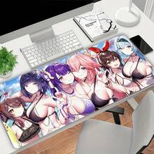 Large Anime Bikini Mouse Pad - Vibrant Scene, Non-Slip Rubber Base, Durable Stitched Edges, Office & Gaming, Holidays,, Thanksgiving, Halloween, Anime Mouse Pad - 11.81x27.56英寸 - 查看 1