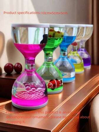 1 pièce Jouet antistress avec timer à écoulement d'huile, décoration pour bureau, convient pour Halloween, Noël, cadeau d'anniversaire (Taille: 11 cm x 6 cm x 6 cm)