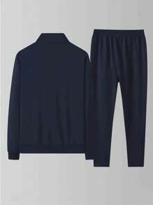 男士立领开衫运动套装，春秋