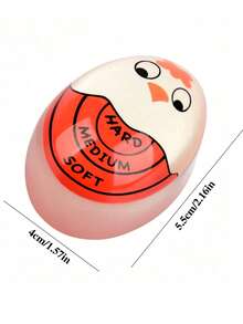 1 件可重复使用的可爱鸡蛋计时器、煮鸡蛋计时器、硬鸡蛋计时器和软鸡蛋计时器、带灵敏指示器的变色鸡蛋计时器、家庭厨房早餐工具、厨房小工具、厨房配件、厨房用品（黄色、红色）