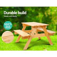 Kids Wooden Outdoor Picnic Table And Chairs Set – Durable Children's Garden Bench Furniture For Playtime And Meals – Perfect For Backyard Fun And Outdoor Activities