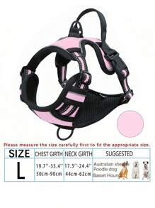 防拉扯狗背带，配备双牵引绳夹，可调节软垫反光牛津布背心（防勒颈），易操控手柄——适合所有尺寸的狗狗。下单前请确认尺寸！（仅包含背带，牵引绳另售！）