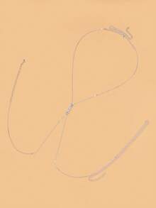 1 件银色性感时尚水钻 X 型胸链比基尼文胸配饰身体首饰，夏季海滩度假 - 銀色 - 查看 5