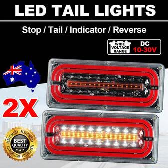 2PCS LED Tail Lights Stop Indicator Reverse Lamp 10V~30V Truck Ute Trailer Light