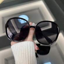 1 pieza Gafas de moda clásicas redondas, vintage con forma ovalada simple y minimalista, personalizadas con forma redonda para mujer