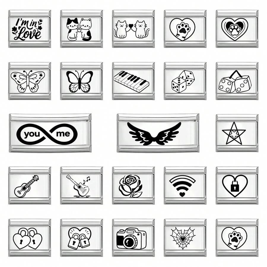 1件装DIY模块化手链，饰有心形、动物、字母元素，适合作为派对礼物送给朋友/情侣，适用于圣诞节、新年、万圣节、情人节等节日，设计精美，不锈钢材质。 - M291557 M292019 M292020 - 查看 1