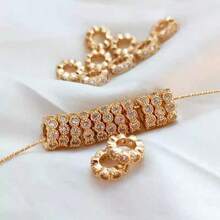 1/5/10 件套优质黄铜方晶锆石 18k 镀金隔珠，4-10 毫米各种尺寸，DIY 珍珠水晶手链项链配件