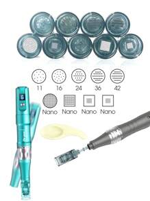 10/20 piezas Cartucho de aguja Dr.Pen M8 16/24/36/42/Nano 3D Nano/5D Nano Micro Agujas para pluma dermatológica, reemplazo para sello dermatológico MTS