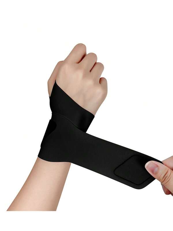 1pc Unisex Sports Wrist Support Brace, Polyester & Spandex Tennis Joint Protector With Hook & Loop Closure, Hand Washable Fitness Wrist Stabilizer For Men & Women