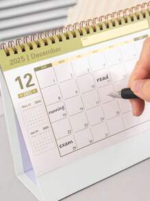 1 Pezzo Calendario da tavolo 2025-2026.12, Calendario portatile carino per pianificazione e organizzazione quotidiana e mensile, accessori da scrivania per casa e scuola, forniture per studenti e insegnanti, materiale scolastico