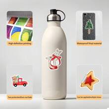 50 pegatinas lindas de dibujos animados de comida navideña, calcomanías de galletas, pasteles y caramelos, decoraciones para crear ambiente festivo para fiestas navideñas