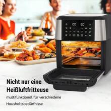 NetHong 12L Air Fryer Large Baskets Digital Heathy Cooker Kitchen Oven Low Fat 1750W UK Electric Multi-Function Cooker, Touch Screen, Smart Finish, Timer Function, For Bake, Grill And Dehydrate - UK Plug(220-240V) - View 8