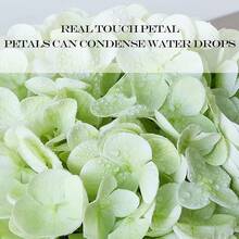 White Flowers Hydrangea Artificial Flowers, 4Pcs Outdoor Large 21" Royal Real Touch Latex Silk Flowers Faux Hydrangea, Lifelike Fake Flower For Spring Wedding Bouquet Table Centerpieceshalloween - Trắng/Xanh lá cây - Xem 10