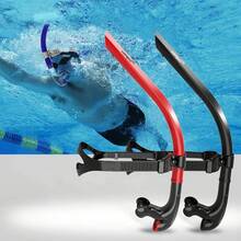 COPOZZ Swim Snorkel For Lap Swimming Swimmers Training Snorkeling Diving, Center Mount Comfortable Silicone Mouthpiece One-Way Purge Valve - 4300 Swim Snorkel-red - View 6