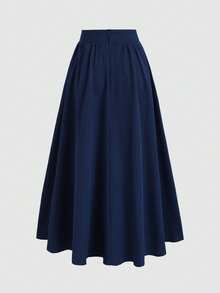 Falda elegante y casual de unicolor, adecuada para citas, uso diario, oficina, sesiones de fotos, primavera/verano