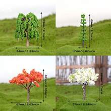 Cayway 26 PCS Outdoor Fairy Garden Miniatures Mini Zen Garden Accessories Artificial Grass Model Trees Terrarium Ornaments Dollhouse Supplies Bonsai Decorative Craft Tools Kit - as pic - View 8