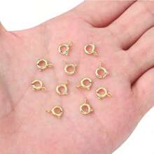 10pcs Spring Snap Hook Carabiner Stainless Steel Jewelry Connector, For DIY Handmade Bracelet, Necklace And Accessory Making