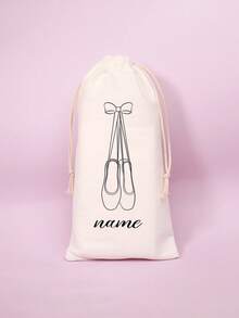 1Pc Customizable Ballet Shoes Gift Bag Soft Ballet Shoe Storage Pouch - Convenient Drawstring Bag For Latin Dance Shoes With Secure Closure - Perfect For Dance Enthusiasts,Customized Storage Bags,Easy Comfort,Delicate Romance,Travel Gift, Travel Gift For Family,New Year Glamour