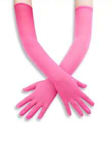 1件女士黑色化妆舞会手套、歌剧手套、弹力网眼手套，优雅高端，防晒时尚，适合在歌剧舞会、角色扮演和万圣节节日派对上佩戴。 - 彩色 - 查看 15