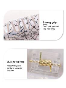 1 Pezzo Fermaglio per capelli stile Y2K a ragnatela di Ognissanti - Con stampa di ragno, di grandi dimensioni - Antiscivolo, accessorio per capelli di moda per Ognissanti, ottima scelta come regalo per le vacanze, fermagli eleganti, accessori per la scuola e il college, autunno e inverno, per outfit da vacanza per donna