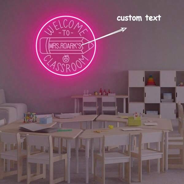 Enseigne lumineuse au néon personnalisée pour la saison de la rentrée scolaire, texte 3D sculpté au néon personnalisé, décoration murale lumineuse à LED néon, nom personnalisé, anniversaire, fête d'Halloween, chambre à coucher, salon, fête de remise des diplômes, décoration de bureau, cadeau parfait pour la Saint-Valentin, Halloween, anniversaire, diverses tailles et couleurs, alimenté par USB, gradable, cadeau personnalisé