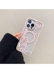 磁性花朵手机壳适用于 16 Pro Max，磁性充电 14 Pro 镜头保护壳，简约优雅的柔软硅胶透明外壳适用于 13/15 Plus，防震手机壳适用于三星 A15/A16/A35/A54/A55/A56/S22/S22 Plus/S22 Ultra/S23/S23 FE/S23 Plus/S23 Ultra/S24/S24 FE/S24 Plus/S25 Plus/S24 Ultra/S25 Edge/S25 Ultra 防水防摔防刮