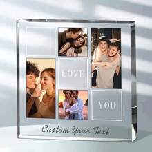 1pc Customized Acrylic Photo Display Stand, Personalized Acrylic Decor For Office Desk, Living Room, Bedroom, Unique Gift For Family, Friends, Graduation, Birthday, Wedding Party