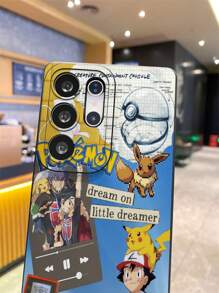 pokemon 1 pieza Funda de teléfono suave minimalista de Pokémon, compatible con OPPO/GalaxyS22/S23/S24Ultra, funda protectora suave y a prueba de impactos con diseño original hecho a mano, regalo para la novia, presente de vacaciones