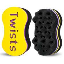 Hair Sponge For Curls, Small Holes Hair Sponges For Men Curls, Curling Sponge For Men Double-Sided, Hair Sponges For Natural Hair Women, Twist Brush, Hair Twist Tool 1Pcs