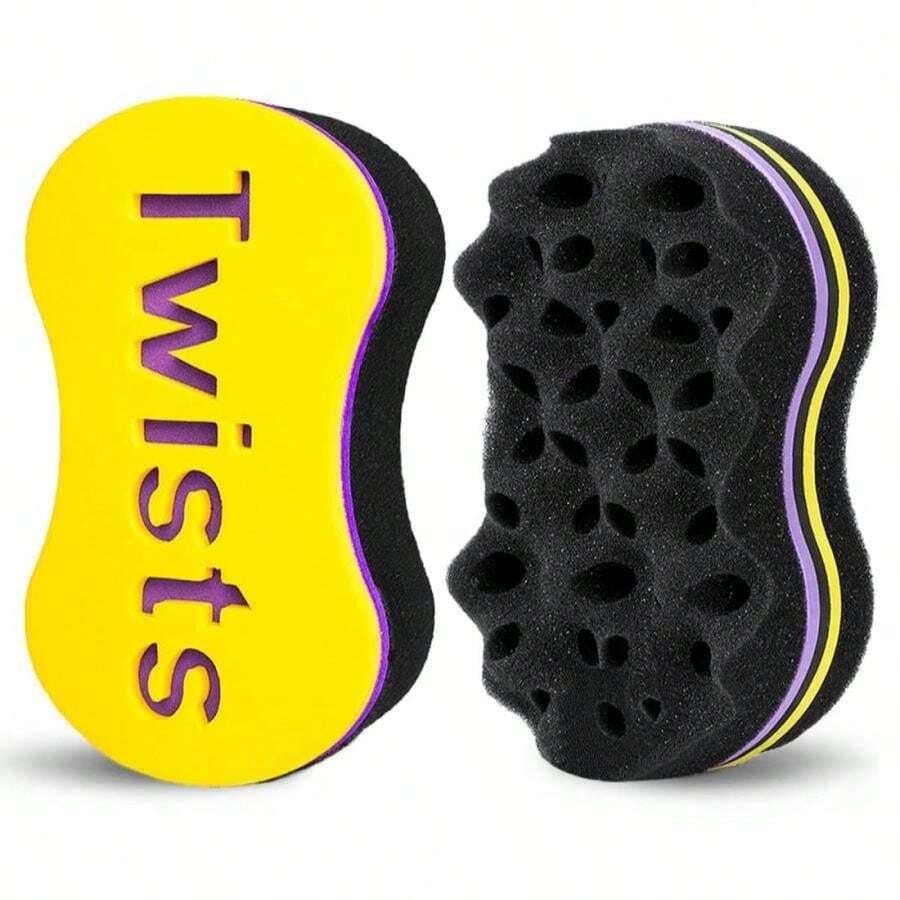 Hair Sponge For Curls, Small Holes Hair Sponges For Men Curls, Curling Sponge For Men Double-Sided, Hair Sponges For Natural Hair Women, Twist Brush, Hair Twist Tool 1Pcs
