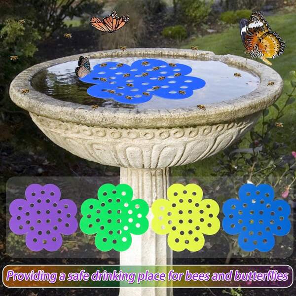 Estação de rega flutuante para abelhas, para copos de abelhas, bebedouro para insetos de jardim e estações de água para borboletas, para decoração de jardim ao ar livre, polinizadores sedentos