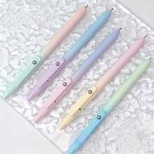 5 Packs Colorful Gel Pens In Gift Box - 0.7mm Black Ink, Quick-Dry & Smooth Writing - Low Center Of Gravity, Perfect Gift For School & Office - Black - View 5