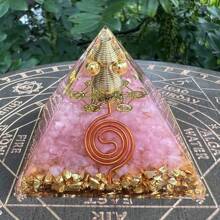 Boho Resin Geometric Pyramid Decor Large 6.5cm - Aesthetic Crystal Obelisk Shelf Decor, Zen Office Ornament, Spiritual Gift For Women Men,Nique Gift Idea For Housewarming Office Desk Display