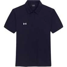 Under Armour 轻盈复古针织翻领短袖 Polo 衫，休闲日常通勤 Polo 衫 - 藏青 - 查看 1