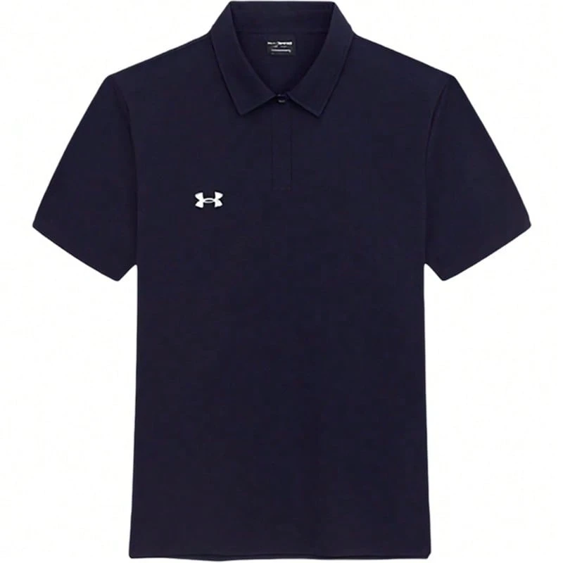 Under Armour 轻盈复古针织翻领短袖 Polo 衫,休闲日常通勤 Polo 衫 - 藏青 - 查看 1