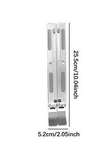 1pc Silver Aluminum Alloy Single Fork Foldable Stable Laptop Stand, Suitable For Laptops Under 18 Inches, Elevating & Storing - Silver - View 3