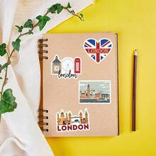 50张欧洲旅行贴纸，伦敦城市贴纸，卡通贴纸，复古旅行贴纸，国家贴纸，伦敦纪念品，防水乙烯基贴纸，适用于水瓶、电脑、笔记本电脑、手机、行李箱、笔记本、冰箱等。 - F - 查看 7