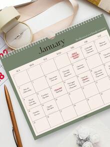 1 Pc 2026 A4 Size Minimalist Monthly Planner Notebook, Includes Monthly Overview And Notes Pages, Suitable For January 2026 To September 2027, Can Be Used For Meal Plans, Chores, Bills And Appointments, Office & Home, Back To School Essential Desk Decor - Multicolor - View 2