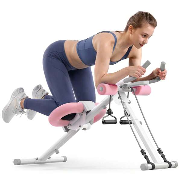 MERACH Ab Machine, Adjustable Ab Trainer For Core Workout At Home, Foldable, Knee Support, Abdominal Exercise Machine For Home, Core Training System