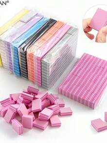 100pcs Mini Colorful Nail File Block, Ideal For Manicure And Pedicure, Random Colors. - Nhiều màu - Xem 1