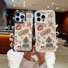 Funda para teléfono 1PC Teléfono Bling de Doble Cara, Parte Trasera Dura Suave a Prueba de Golpes, Multicapa, TPU + PC, Compatible con 16/15/14/13/12/11 Pro/Plus - transparente - Ver 8