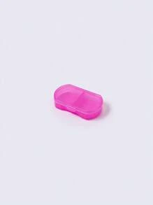 1 pièce Boîte à pilules de poche portable, organiseur plastique super compact à 2 compartiments pour ranger les médicaments, la médication quotidienne et les voyages