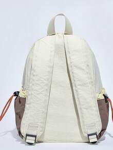 经典回归学校百搭时尚休闲多功能大容量简约便携旅行背包适合任何场合 - 黃色 - 查看 4